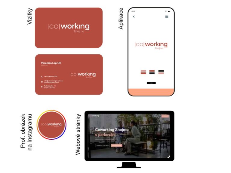 Coworking Znojmo – použití značky