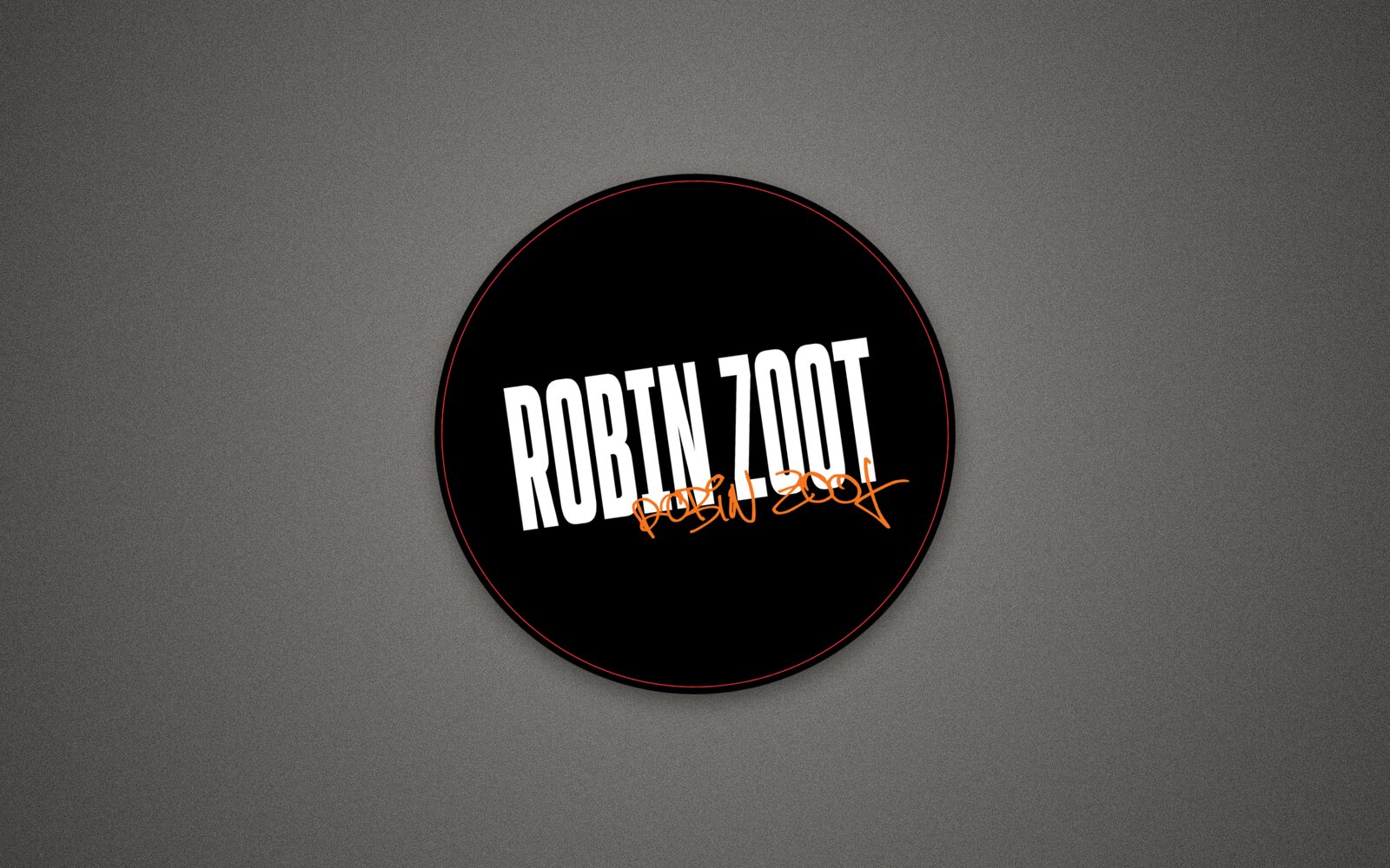 Kulatá samolepka Robin Zoot s podpisem
